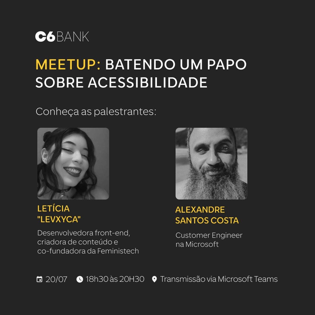 Imagem ilustrativa de Palestra: A importância da acessibilidade e como introduzir isso para dentro dos nossos projetos com HTML